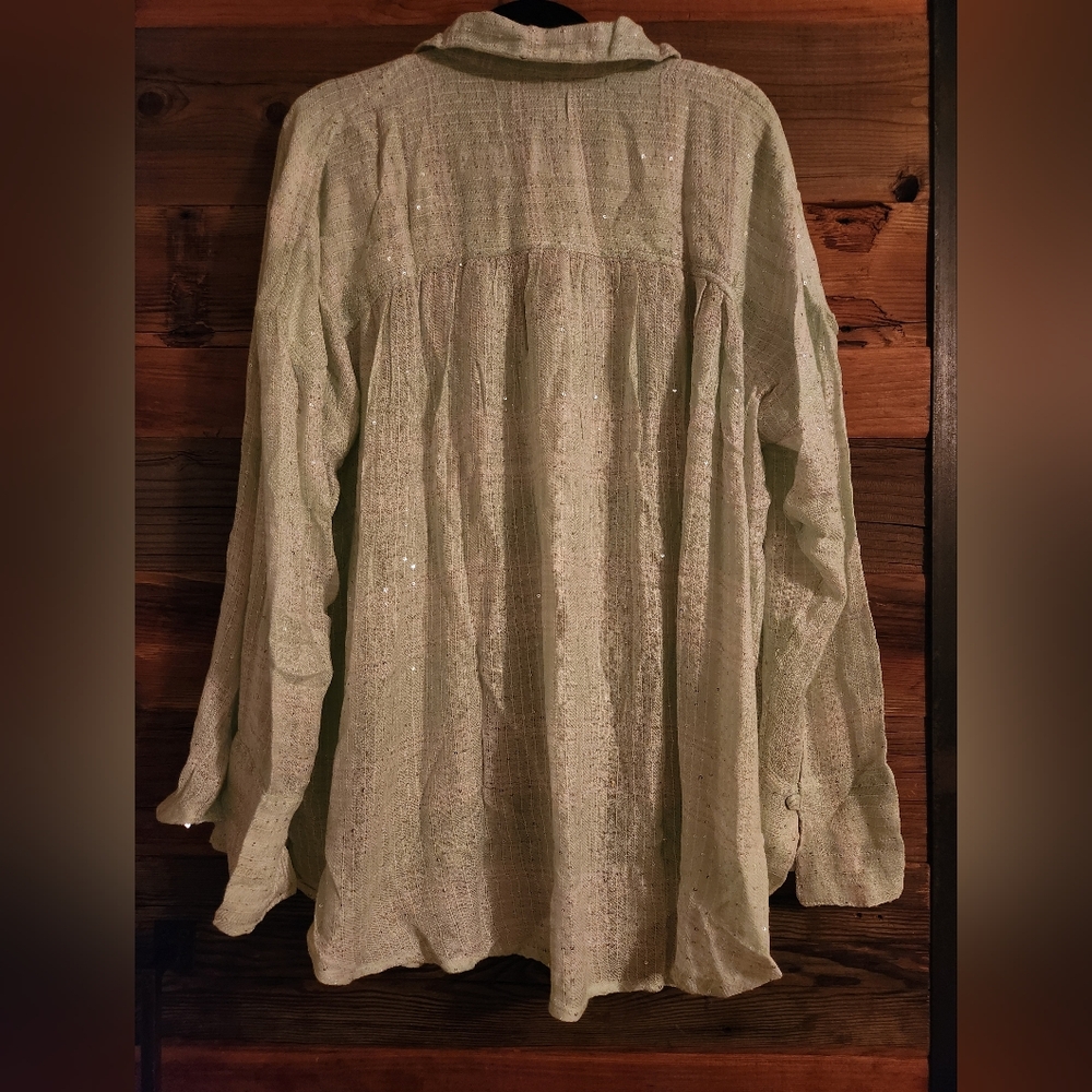 NWT M Free People Fearless Love Bell Sleeve Shirt - Picture 6 of 6